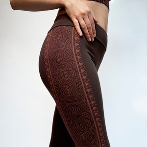 Ayra Organic Legging - Shipibo Print, Frauen-Yoga Leggings, Trance, Hippie, Alternative, Gypsy clothing, Goa, Psy, Shipibo