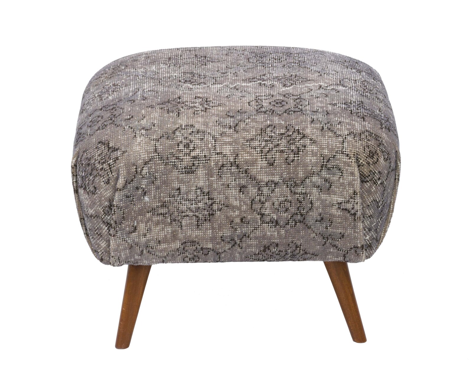 Vintage Rug Upholstered Ottoman Etsy