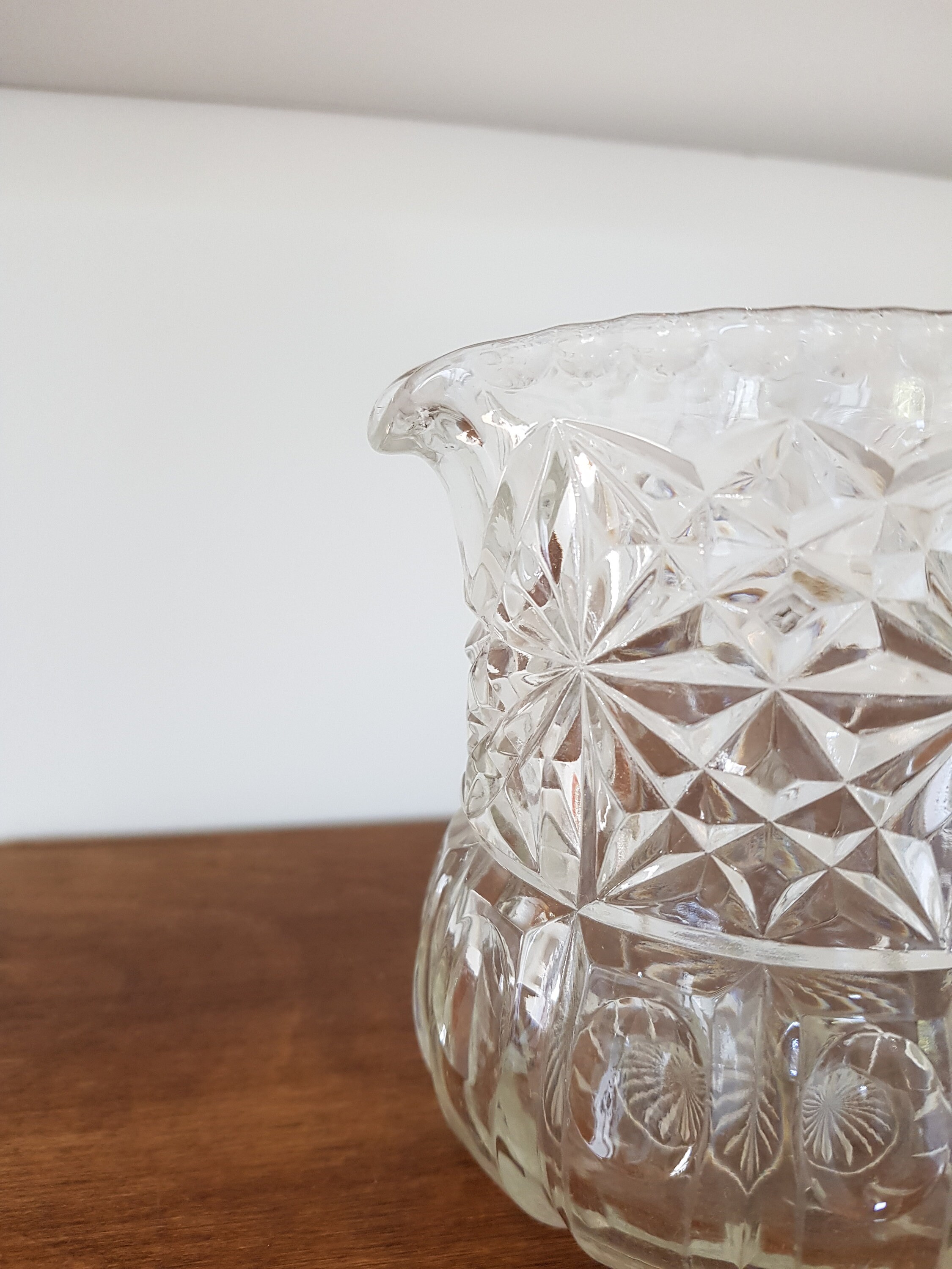 Decorative Vintage Glass Jug or Pitcher. Pretty Glass Etsy