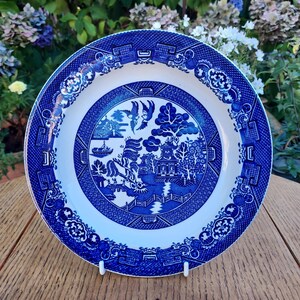 Vintage bord Willow van Woods Ware England. Klein bord