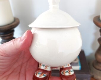 ＊Carlton ware walking Sugar Bowl & Lid＊ Vintage Walking Ware Sugar Bowl or Preserves Pot. Vintage
