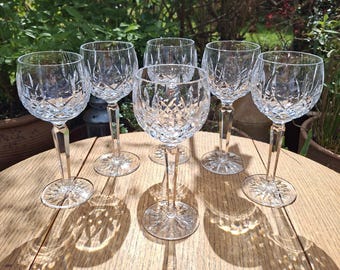 ZES vintage Waterford-kristallen wijnglazen. Lismore-patroon. Inhoud: 200 ml