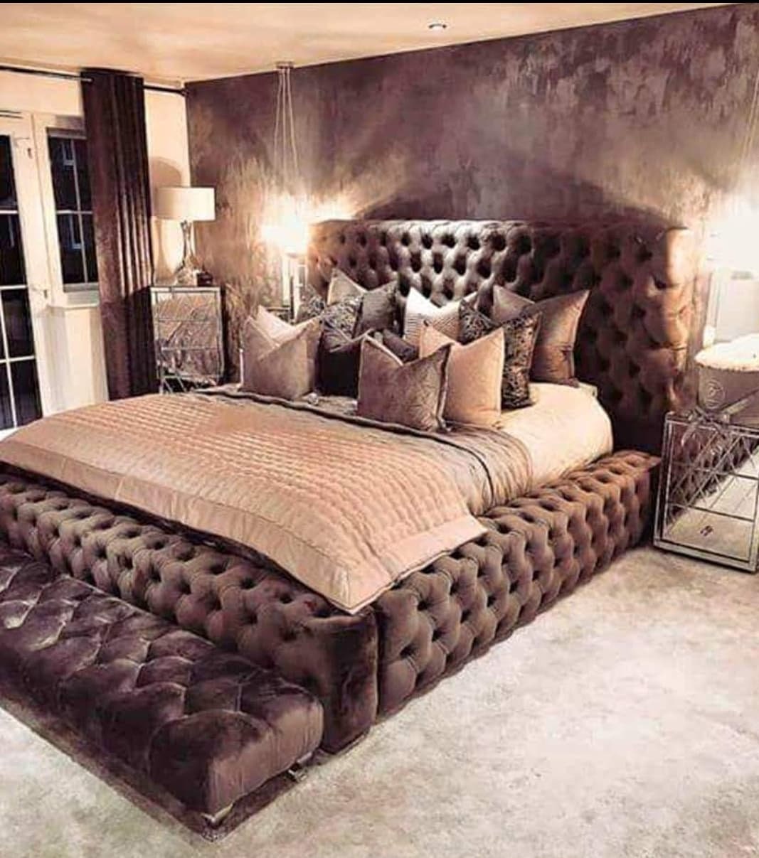 Park lane crushed velvet bed double bed kingsize bed Etsy