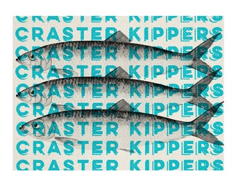 Craster Kippers (Blue) Print