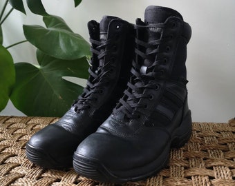 Women's Work & Combat Boots Vintage VINTAGE BRITISH MILITARY BLACK LEATHER