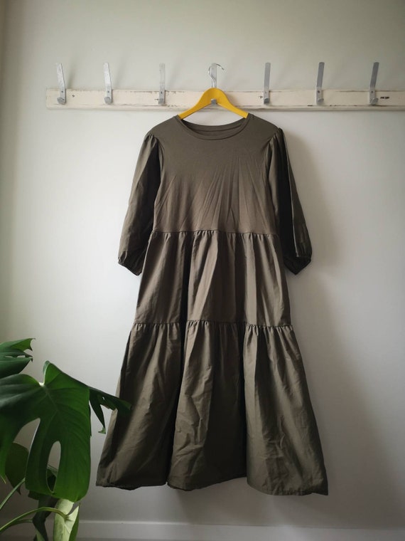 khaki maxi dress uk