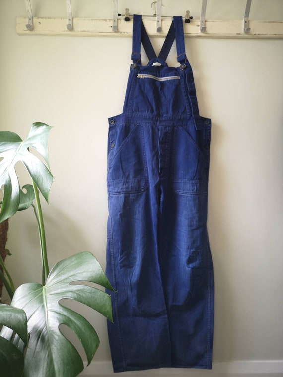 Vintage Unisex 1950s French Workwear Overalls Dung