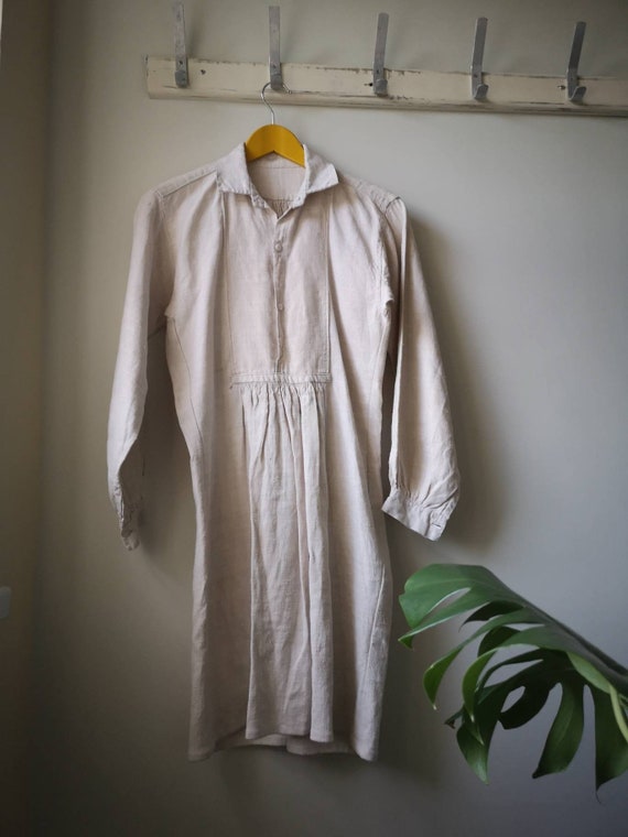Vintage Ladies Heavy Linen French Artist Smock Wor