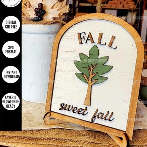Standing Fall Dome Framed Sign, Fall Sign, Fall Glowforge, Fall Cut file, Fall SVG, Fall Decor, Glowforge FALL Sign, Fall SVG, Fall Tree svg