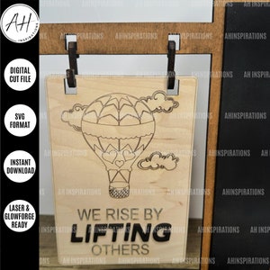 Interchangeable Classroom Inspirational Rise Up Sign Customized Teacher's Gift Glowforge Laser SVG Cut File Class School Sitter Decor