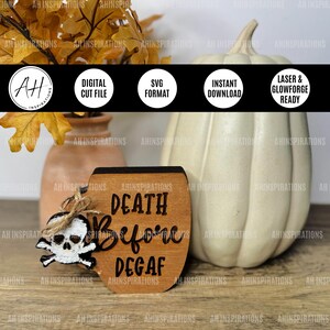 Halloween Skull Coffee Bar Mug Tabletop Funny Monster Caffeine Glowforge Laser SVG Cut File Instant Digital Download Gift for October