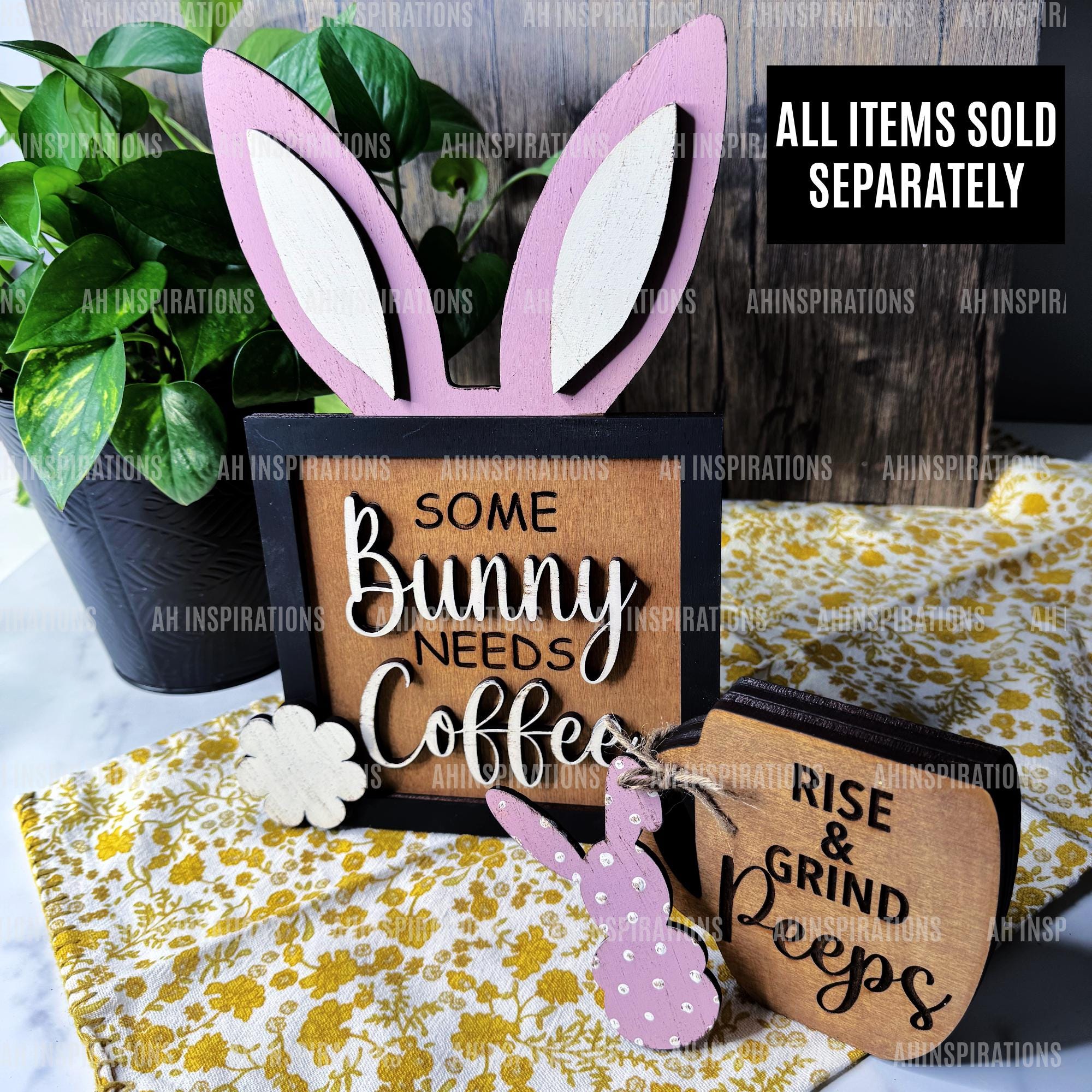 Easter Bunny Coffee Bar Sign Spring Rabbit Sign Caffeine Lover Gift SVG ...