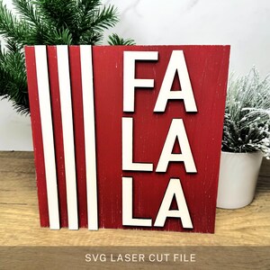 Merry Christmas Carol Shelf Sitter Fa La La Glowforge SVG Laser Cut file Tabletop Merry Picture Christmas Song Decoration Gift For December
