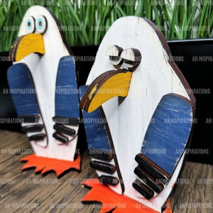 Decorazione da tavolo con gabbiano, uccelli marini, file SVG con taglio laser di Glowforge Bird, regalo per l'oceano, decorazione regalo nautica per il mare