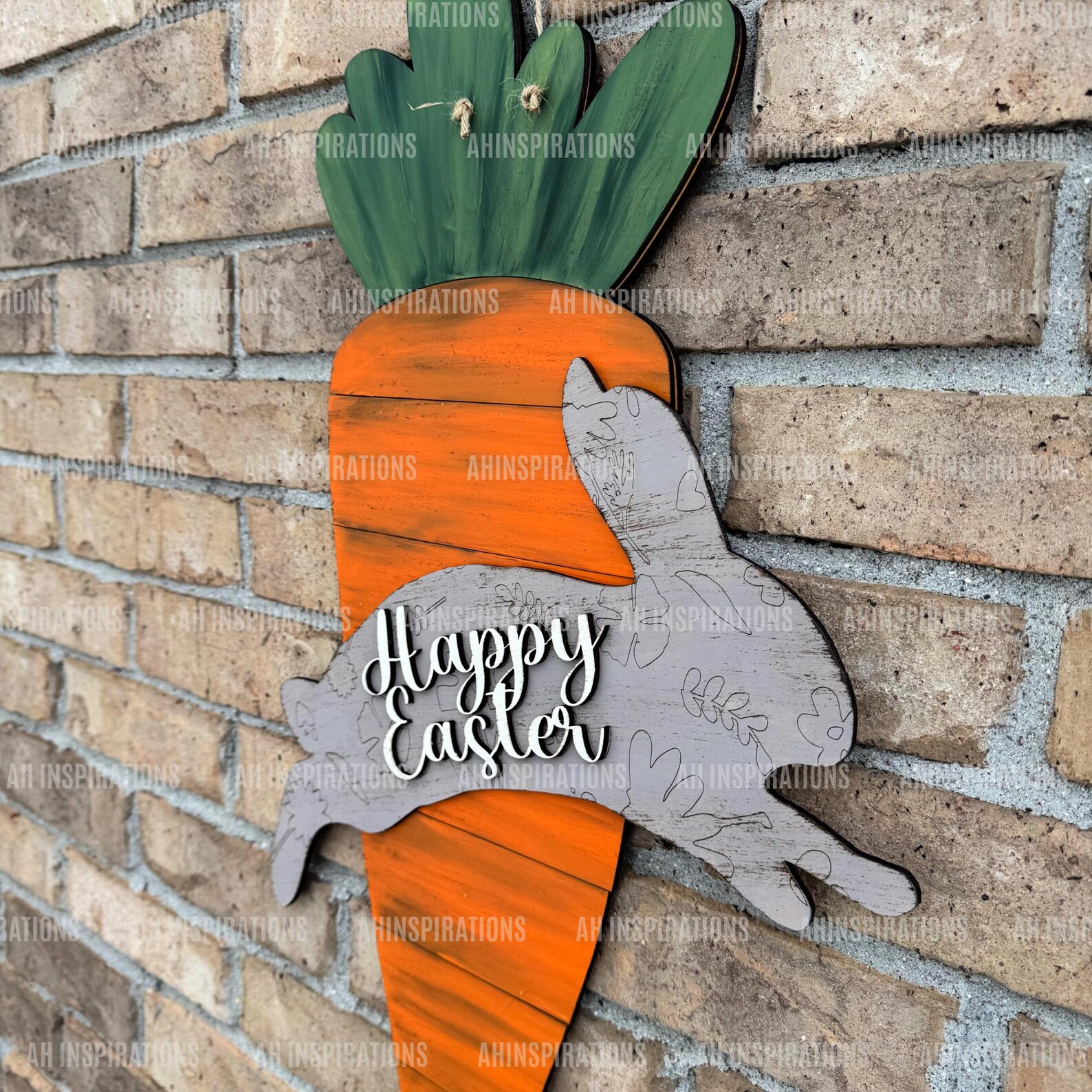 Happy Easter Carrot Door Hanger, Bunny Hanging Sign, Glowforge Laser ...