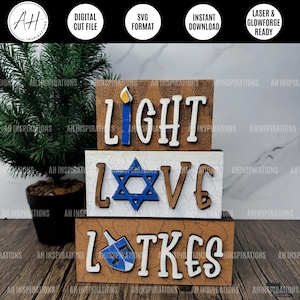 Gardien de la fête des lumières de Hanoukka, fichier de découpe laser Glowforge SVG, cadeau pour une décoration de fête juive, baby-sitters de fête drôle