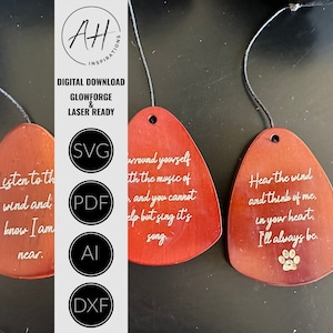 Wind Chime Engrave Windchime Engrave Cutting Board SVG Glowforge SVG Laser Engrave Wind Chime Sayings, Wind Chime SVG, Digital Download