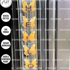Butterfly Door Decor, Butterfly Door Hanger, Butterfly SVG, Butterfly Cut File, Spring Glowforge Decor, Summer Laser Decor, Glowforge SVG