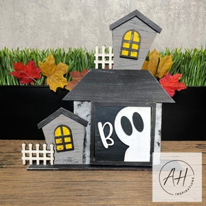 Haunted House Frame for 4.25" Tiles, Fall Sign, Fall Glowforge, Fall Cut file, Fall SVG, Fall Decor, Halloween SVG, Halloween Glowforge SVG