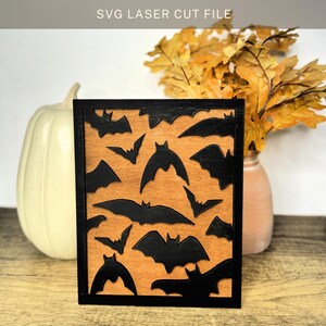 Gone Batty Halloween Sign Bats Spooky Monster October Bat Lover SVG Glowforge and Laser Cut File Framed Gift For Decoration Belfry