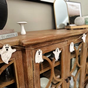 Halloween Ghost Garland SVG File for Glowforge Laser Cutting Spooky Banner Digital Download Halloween Party Ghost Pattern for Haunted House
