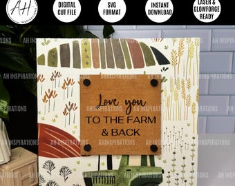 Letrero de amor de granja, decoración de mesa de granjero, cita de cerdo, vaca, cabra y caballo para niños, archivo cortado con láser Glowforge, regalo para baby shower de pollo y pato.