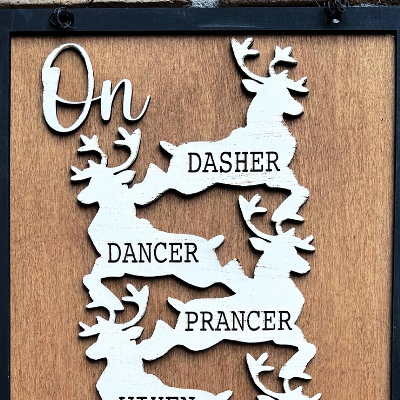 Reindeer Door Hanger SVG Laser Cut File for Glowforge Christmas Design ...