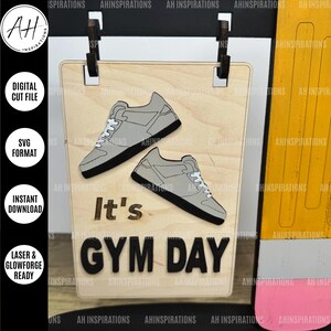 Interchangeable Elementary Classroom Kids Gym Day Teacher Sign Customized Teacher's Gift Glowforge Laser SVG Cut File Class Physical Ed