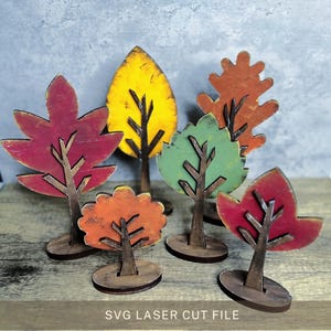 Fall Standing Trees Fall Sign Fall Glowforge Fall Cut file Halloween SVG Fall Decor, Glowforge, Round Sign for Laser, Fall Trees