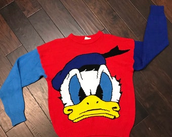 Vintage Authentic Mickey & Co By J.G. Mook Donald Duck Disney Pullover Sweater M