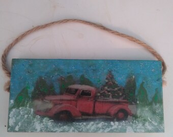 Red truck decor | Etsy