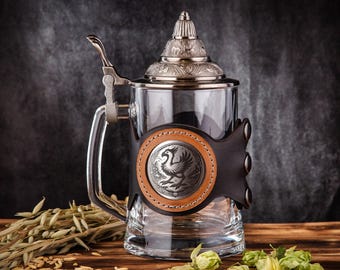 Final Fantasy Chocobo Beer Mug with Lid, Personalized Beer Glass, Custom Glassware, Beer Stein