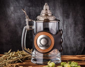 God of War Beer Mug with Lid, Personalized Beer Glass, Custom Glassware, Beer Stein