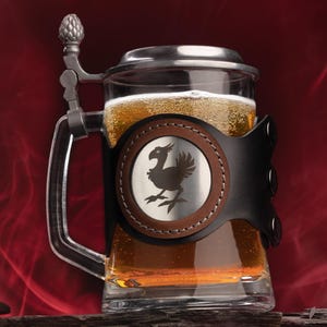 Final Fantasy Chocobo Beer Mug, Personalized Beer Glass, Custom Glassware, Beer Stein