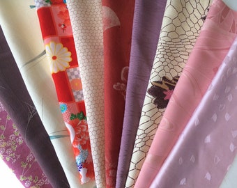 Japanese habutae silk fabric Lining of Vintage Kimono Cream one pound bundle