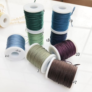 Pure Silk 3ply Japanese twisted cord 1mm yorihimo 1 meter/ for minimalist jewellery /MADE in JAPAN/ Silk Cord for Lightweight Silk Necklaces image 9