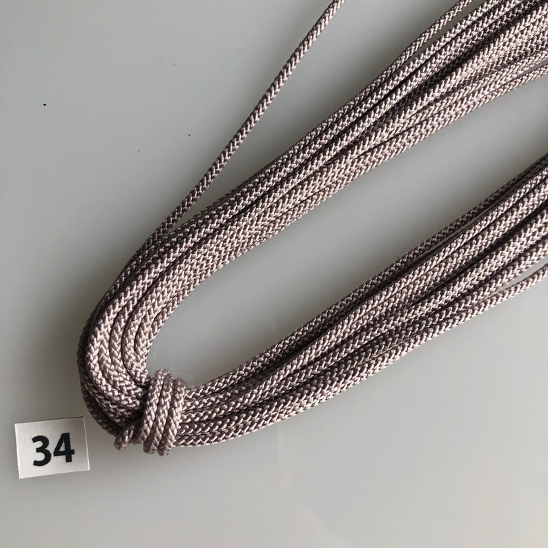 Silk round braided cord kumihimo 1.5mm 120cm Japanese silk cord 8 strand braid/ for Minimalist jewelry/Japanese traditional color 1 34 murasakisuisyo