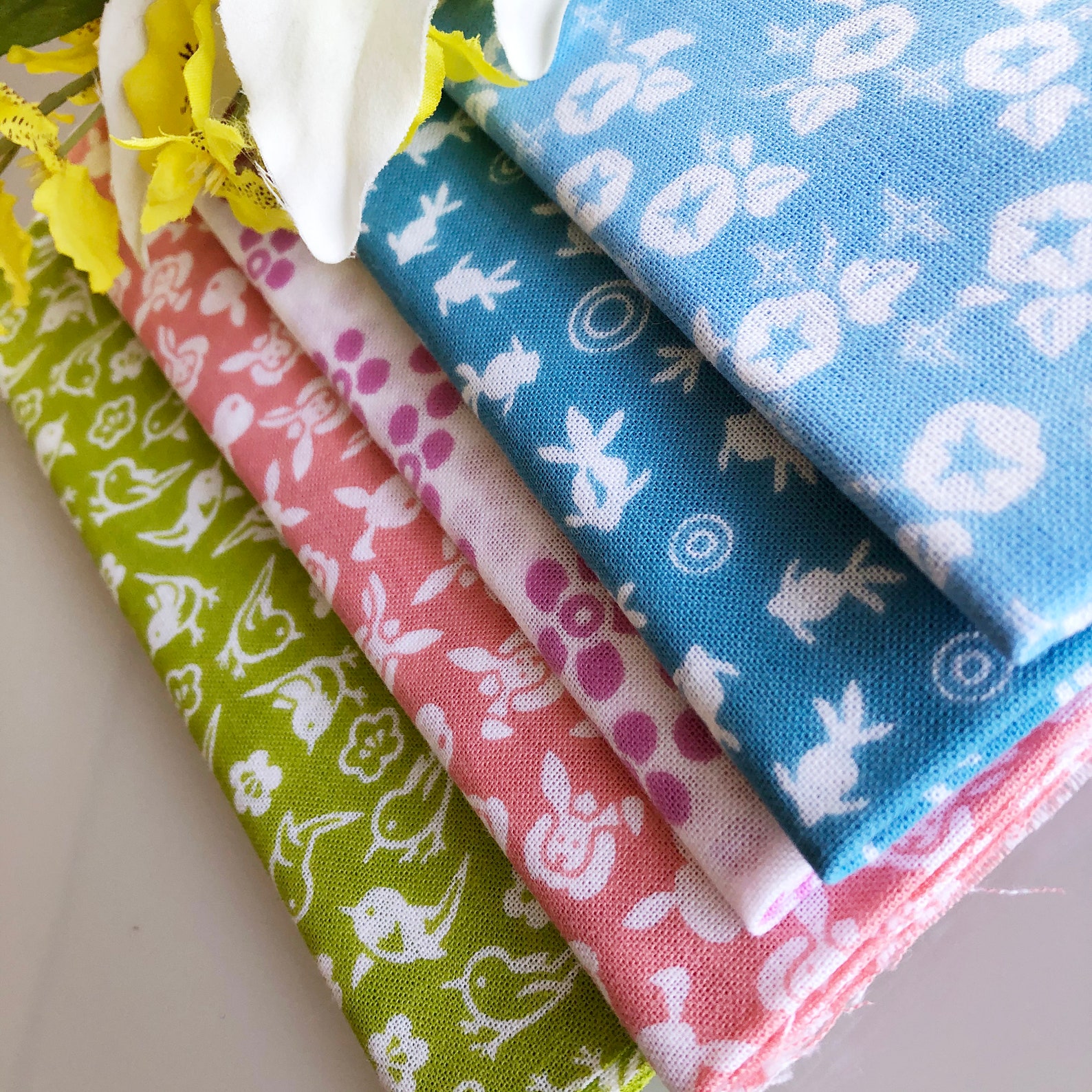 Japanese Tenugui Towel Set of 5 Spring Color Set /cotton 100 Etsy