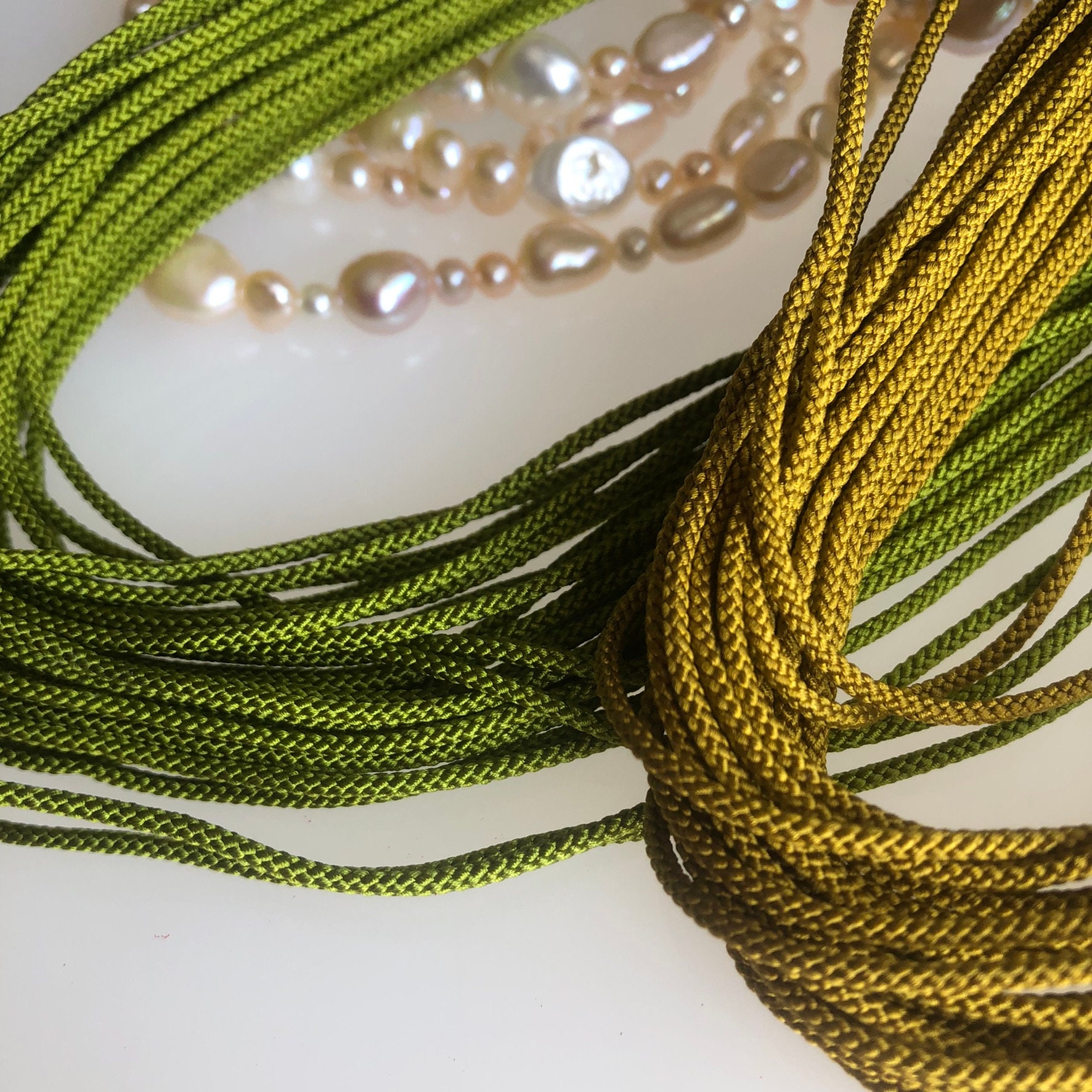 Silk Round Braided Cord Kumihimo 3mm Japanese Silk Cord edo-uchi-himo 8  Strand Braid/made in JAPAN 