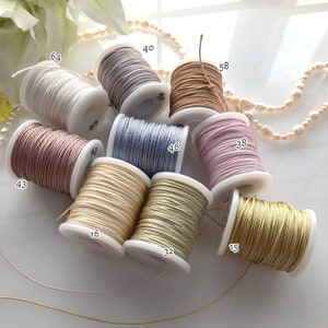 Pure Silk 3ply Japanese twisted cord 1mm yorihimo 1 meter/ for minimalist jewellery /MADE in JAPAN/ Silk Cord for Lightweight Silk Necklaces image 7