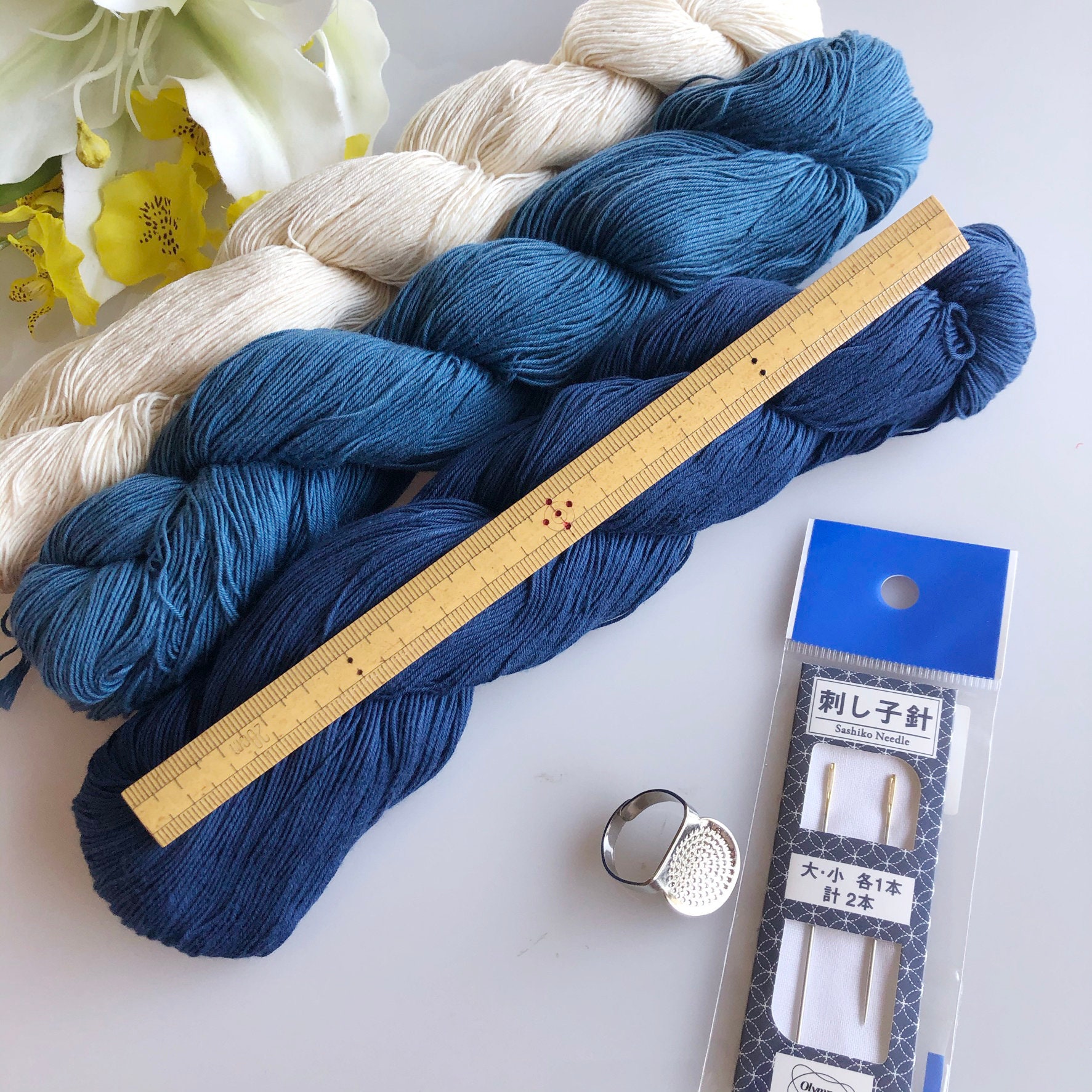 Sashiko Visible Mending Starter Set 3color of Sashiko Threads Etsy