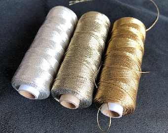 Japanese High-quality embroidery thread gold & silver made in KYOTO