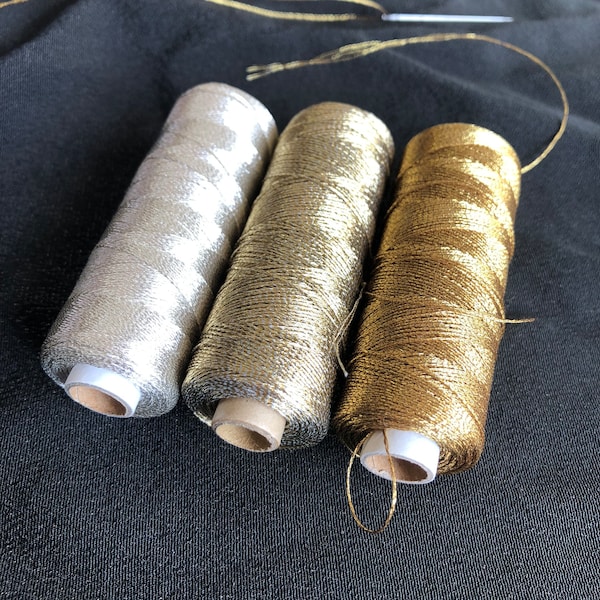 Japanese High-quality embroidery thread gold & silver made in KYOTO