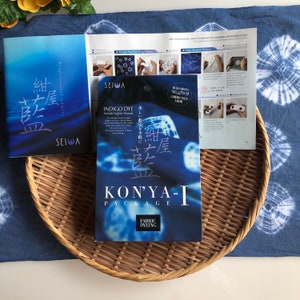 Aizome Indigo Natural Dye Kit with English recipe/ easy real indigo dye for beginner /good for Shibori dye/ made in JAPAN