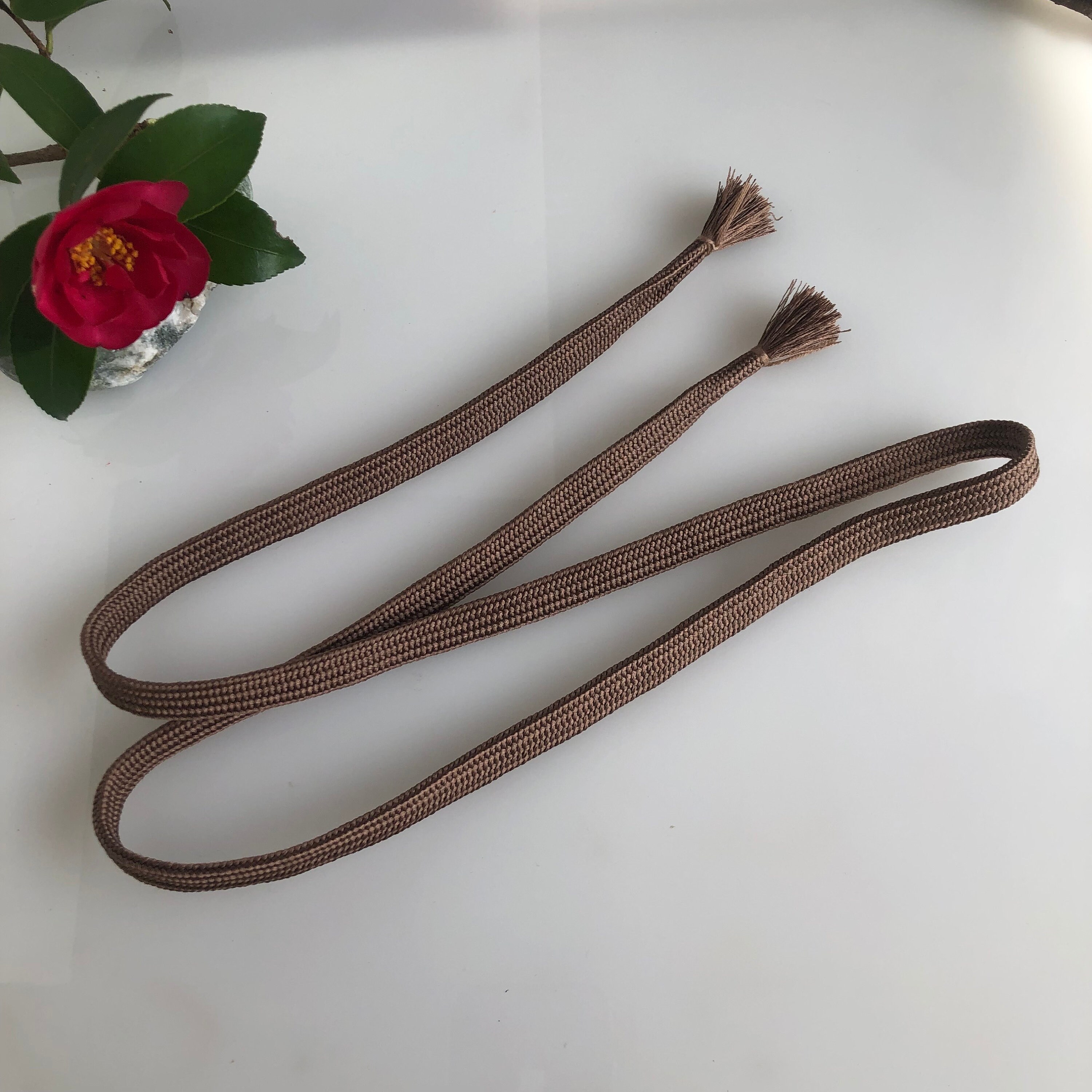短刀脇差用短絹下げ緒 10mm（厚さ3mm）90cm/120cm 日本製/日本の絹製侍