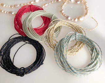 Pure Silk 3 ply twisted cord yorihimo 3 meters Japanese / for minimalist jewelry/MADE in JAPAN