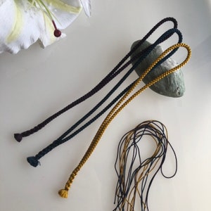 Silk kumihimo cord set for Shifuku: Regular Short cord set　常緒/ Kuchi-string for Tea Container 茶道