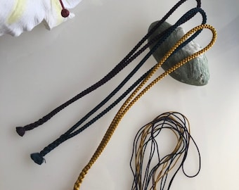 Silk kumihimo cord set for Shifuku: Regular Short cord set　常緒/ Kuchi-string for Tea Container 茶道