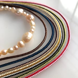 Elite Two-Tone Silk Kumihimo Cord – 2mm Premium Japanese 8-Strand Square Braid | Exquisite Craftsmanship for Jewelry Making | MADE in JAPAN