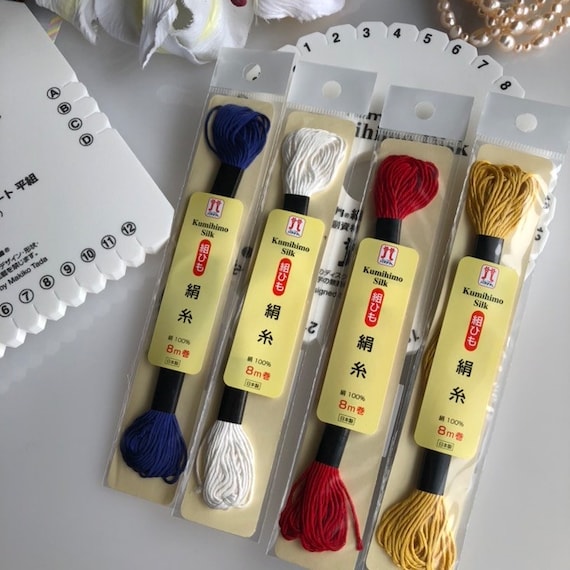 組紐用シルク糸 1本 8m 美しい日本の伝統的な組紐を簡単に作れます